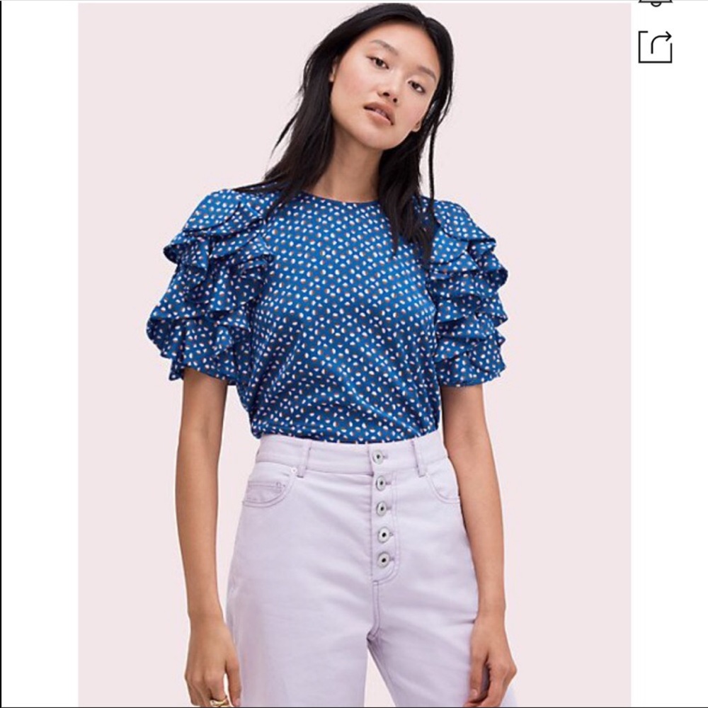 Kate Spade Satin Geo Dot Top